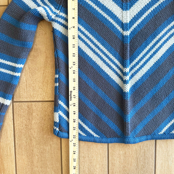 VTG Y2K Gap Wool Blend Stripped Turtleneck Sweater Medium Preppy Chunky 2000s - Picture 8 of 8